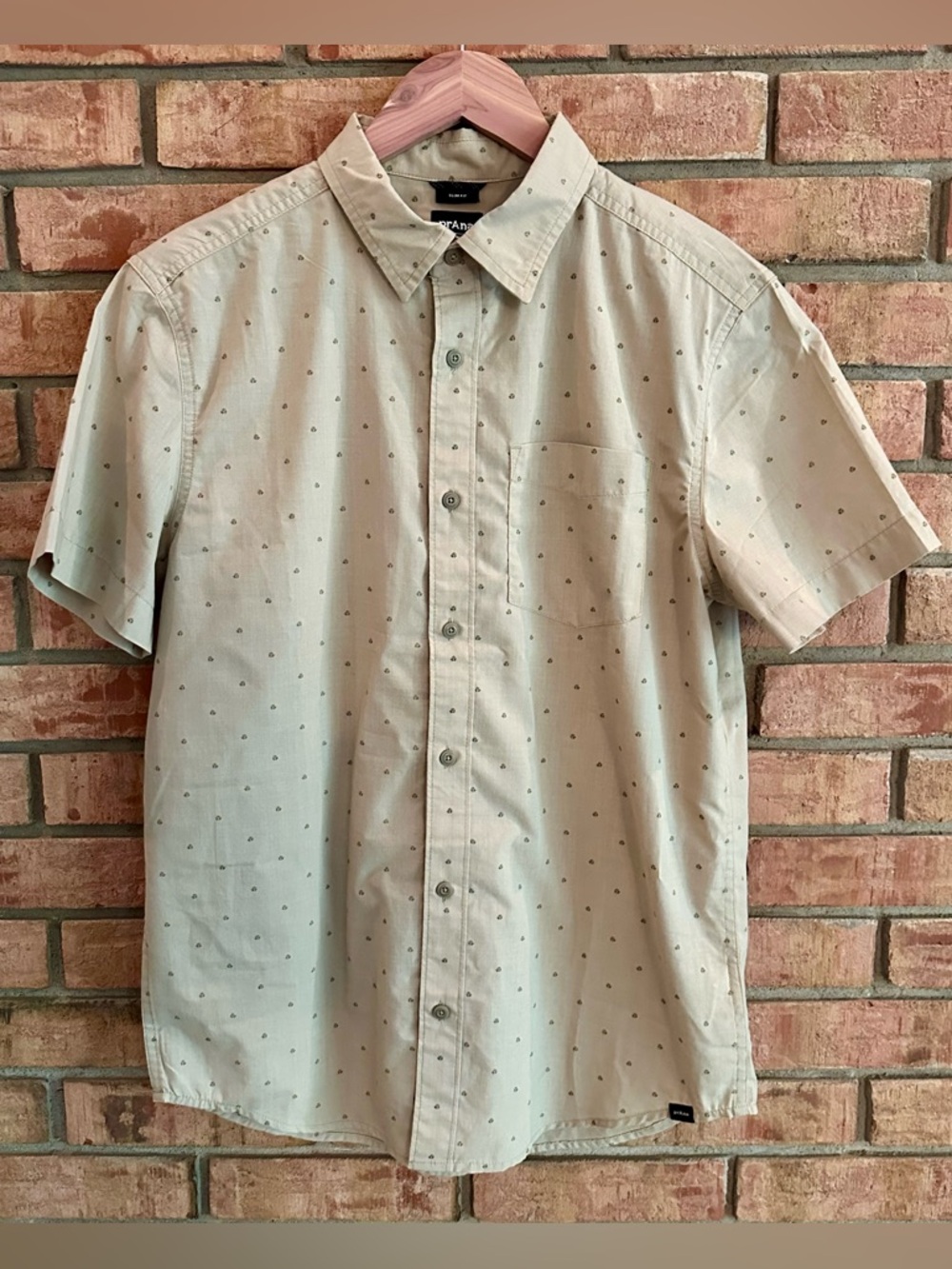 prAna Tinline Short Sleeve Shirt, Sandbar Agave, Small Slim